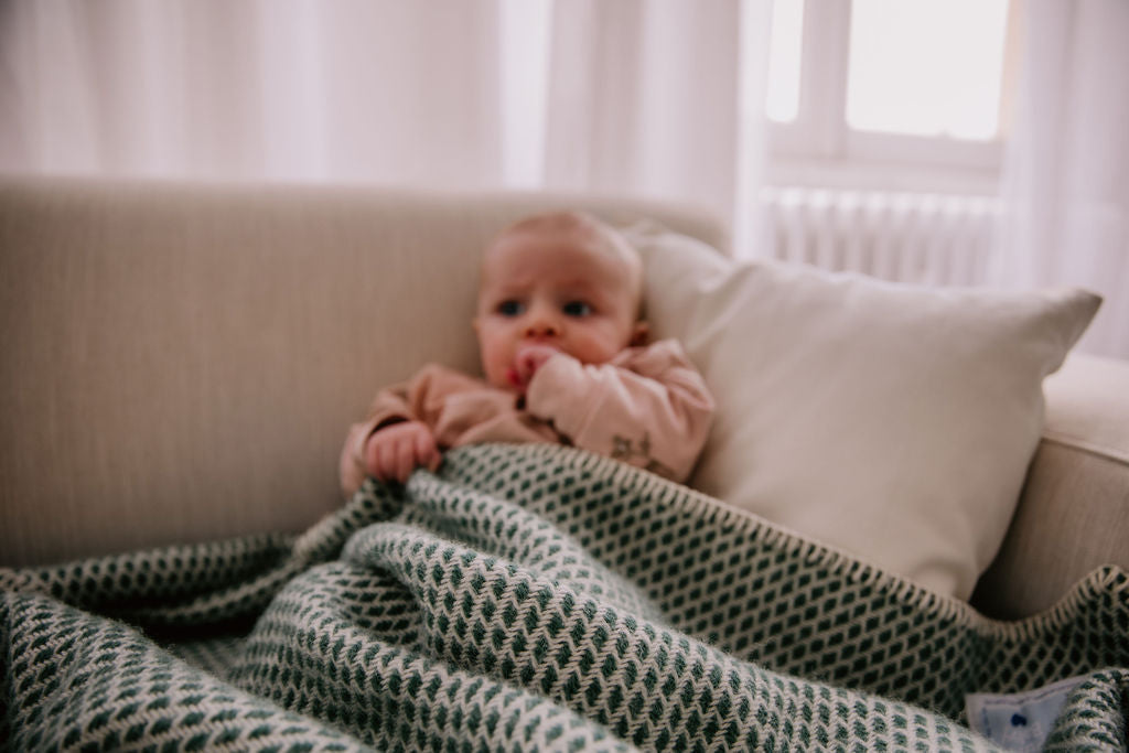 wiegdeken wol groen