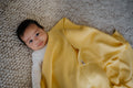 Wiegdeken katoen geel pure baby love