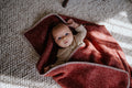 Wiegdeken wol - Bordeaux - Pure Baby Love