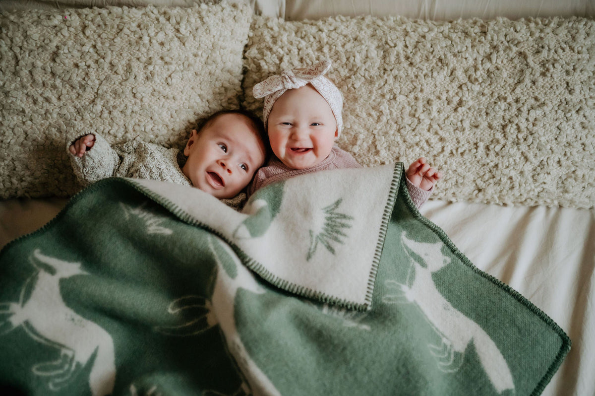 Wollen wiegdeken baby met vos