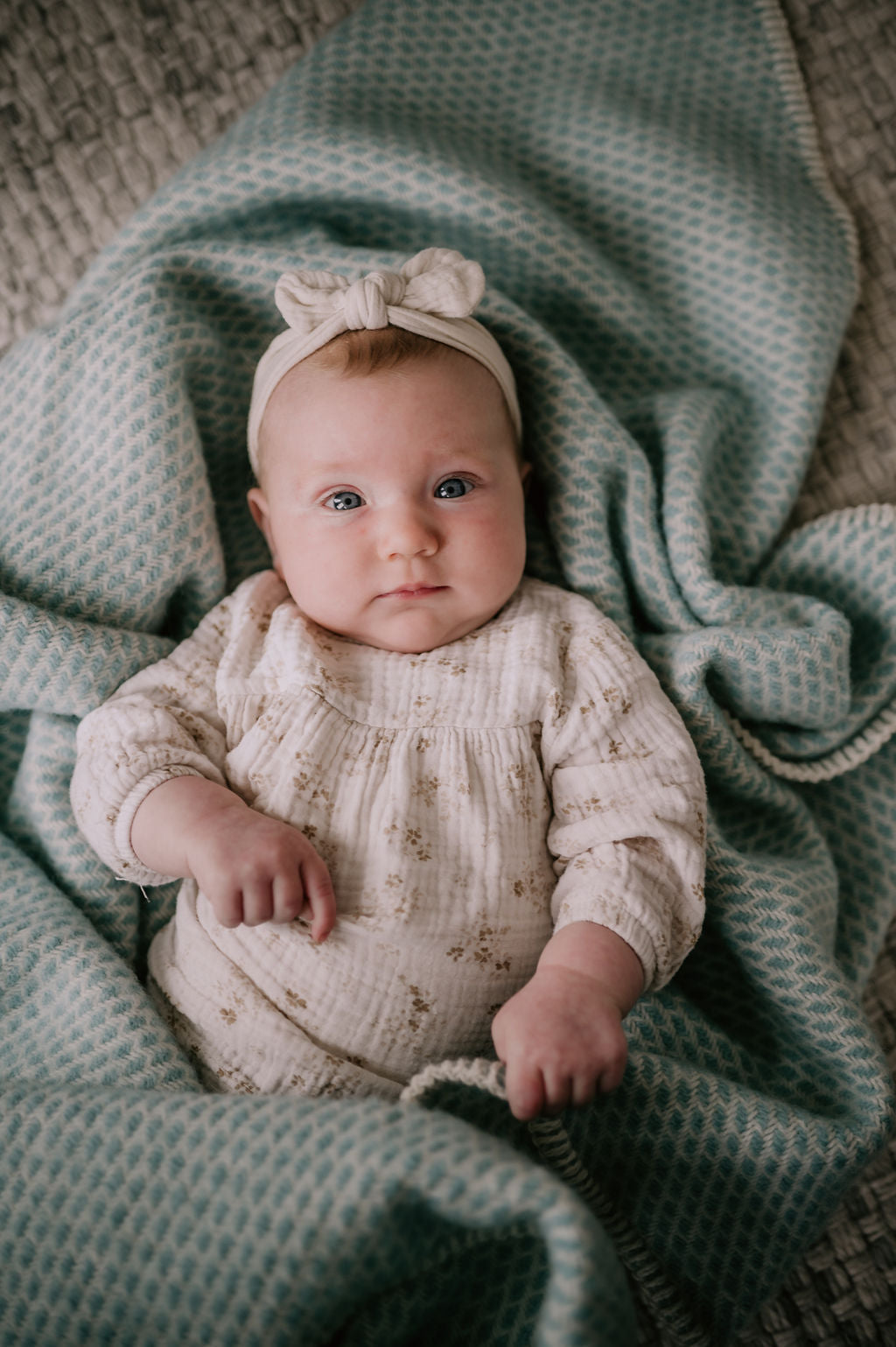 wollen babydeken mint