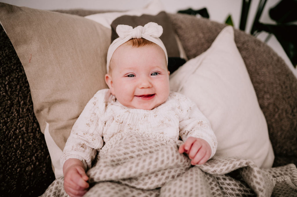 wollen deken baby beige